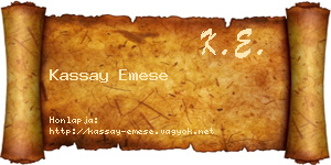 Kassay Emese névjegykártya